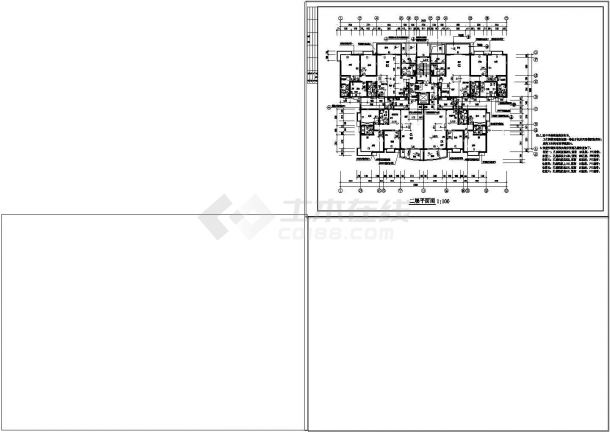 某社区高层住宅一梯四户建筑施工设计cad图纸-图一