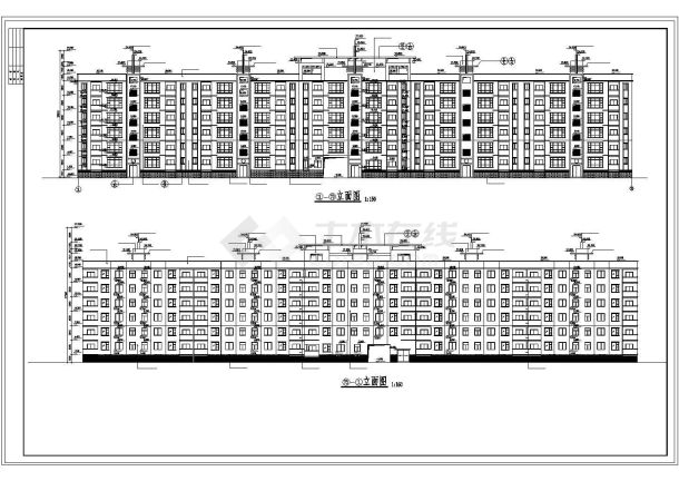 某市教师经济实用性住房全套设计施工cad图纸-图一