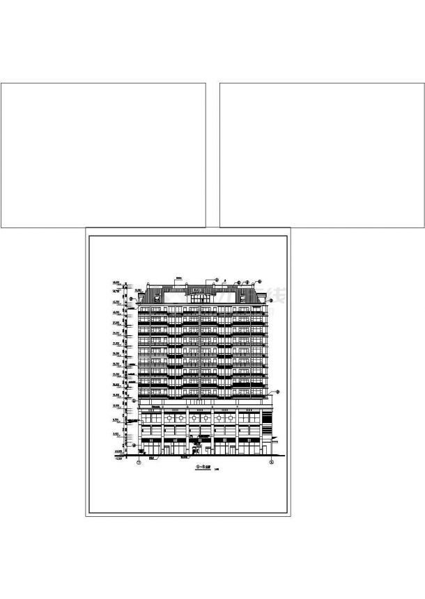 某地区高层公寓建筑全套方案设计施工CAD图纸-图二