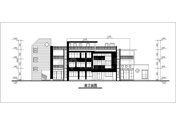 某幼儿园四层框架结构教学楼设计cad建筑方案图（大院设计）-图二