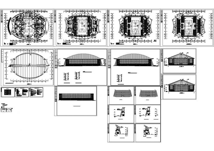 重庆某体育馆外装饰工程全套cad施工图（含设计说明，共四十二张图）_图1