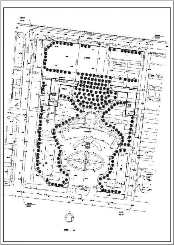 邯郸市某大型市政单位总平面规划设计CAD图纸-图一