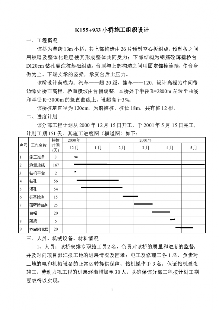 某乡村地区私人投资小桥施工组织设计方案-图二