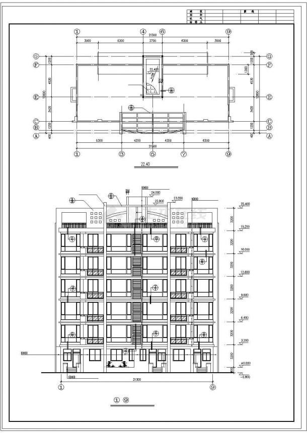 某小高层公寓全套cad建筑设计图带效果图-图二
