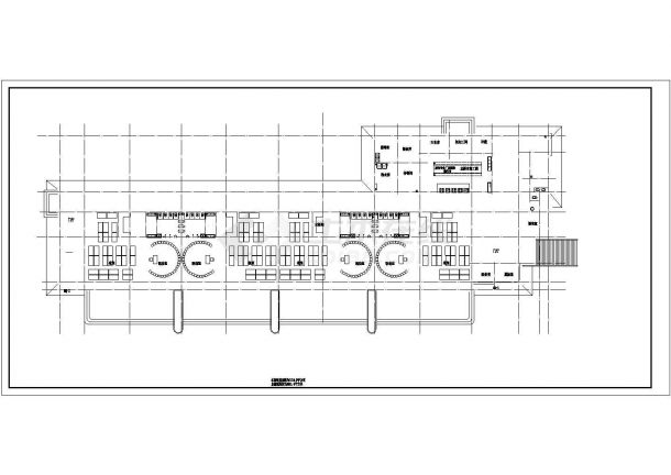 某2921平方米宁夏中宁县三层幼儿园建筑设计CAD图纸-图二