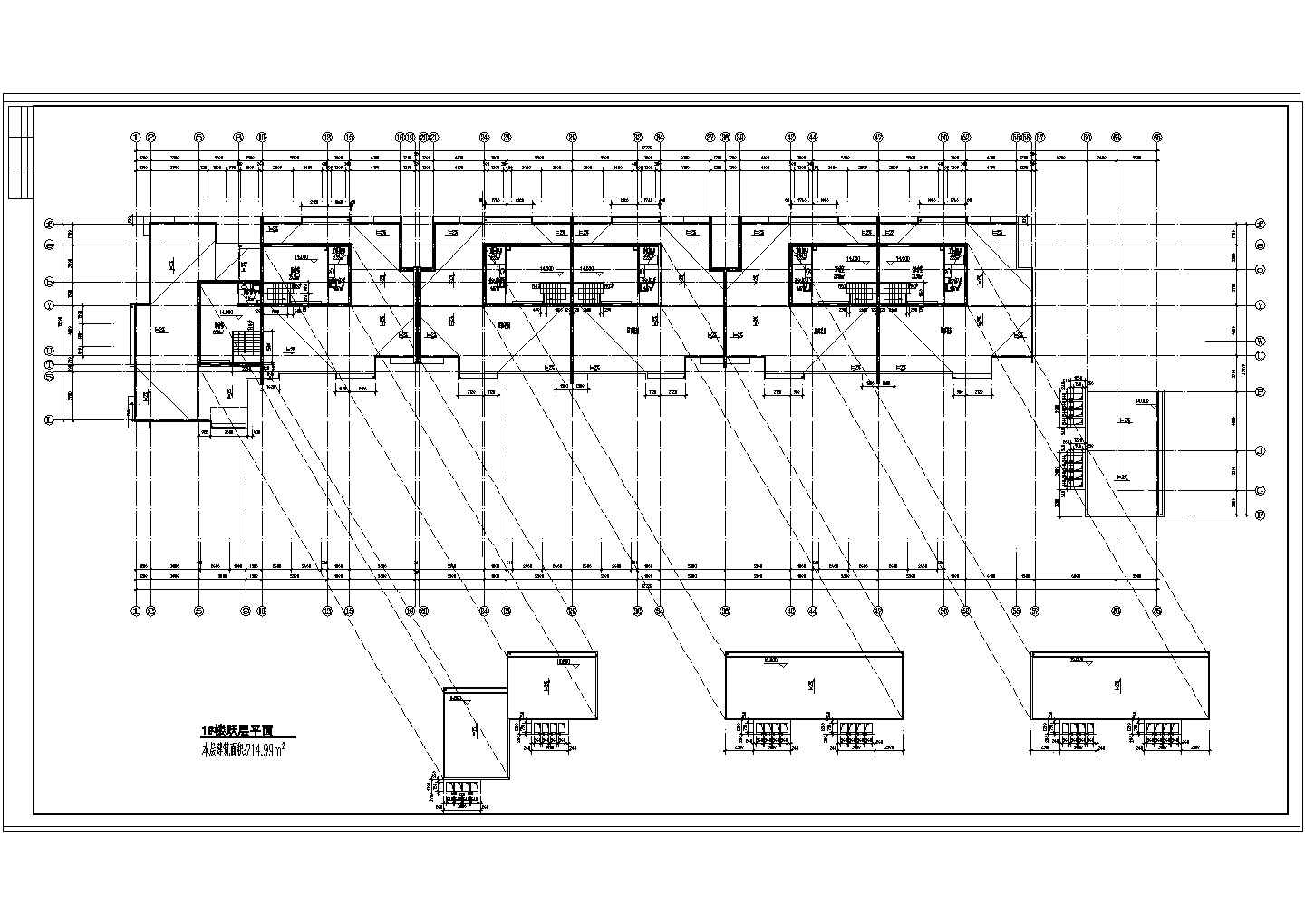 某小区五层住宅楼建筑CAD施工设计图纸