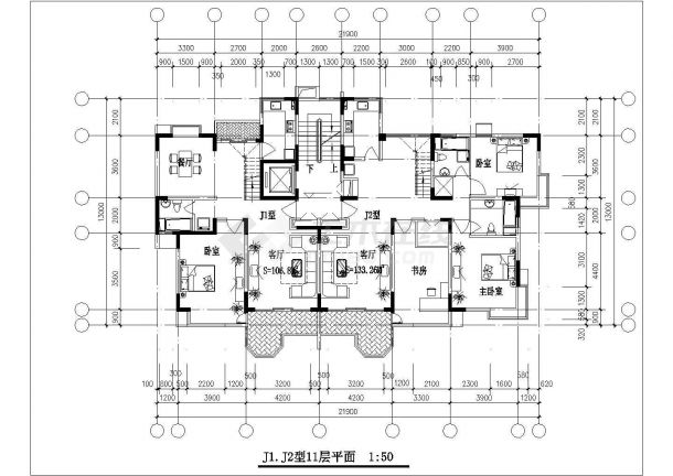 31个住宅户型平面设计施工图-图二