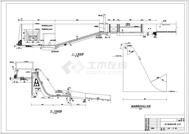 某小型水电站前池设计施工cad建筑图-图二