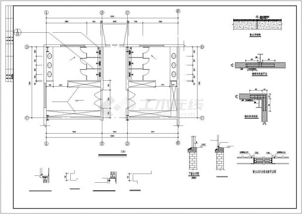 广州某工厂4200平米单层钢框架结构生产车间平立面设计CAD图纸-图一