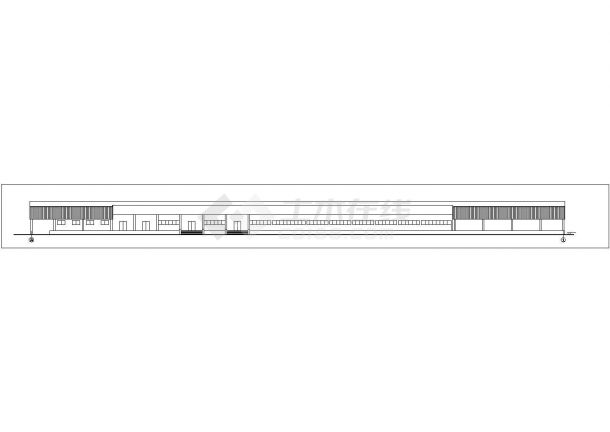 杭州某自行车厂6100平米单层钢框架结构组装车间平立剖面设计CAD图纸-图二