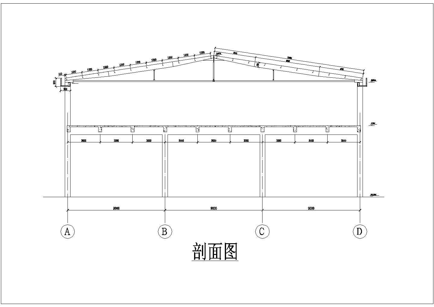 某工厂中型2层框架结构生产车间建筑结构设计CAD图纸