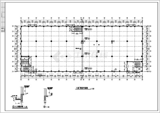 西安市某工厂1.2万平米6层框架结构生产车间全套建筑设计CAD图纸-图二