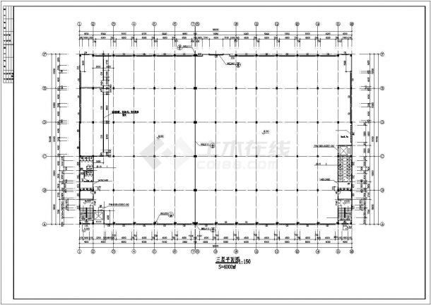 合肥市某食品厂1.2万平米3层框架结构加工厂房建筑设计CAD图纸-图二