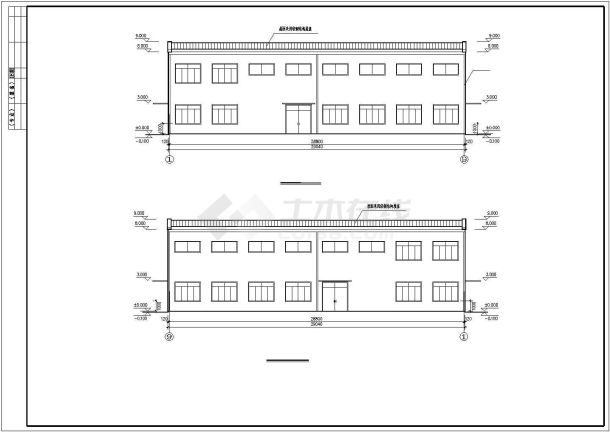 西宁市某工厂550平米单层轻钢结构生产车间平立剖面设计CAD图纸-图二