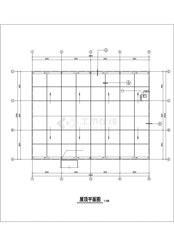 阜阳市某工厂占地780平米3层框架结构生产车间建筑设计CAD图纸-图二
