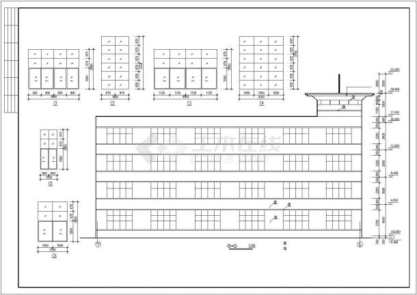 常州某工业区3840平米五层框架结构生产厂房全套建筑设计CAD图纸-图二