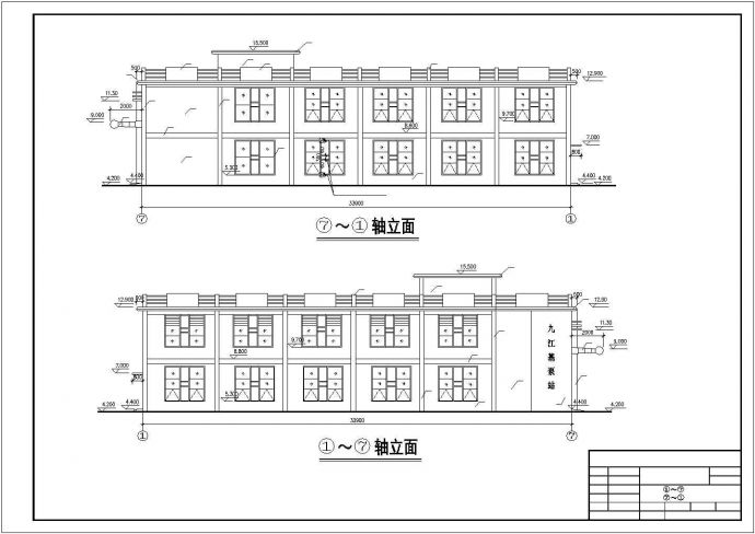 扬州市某工厂1200平米2层框架结构生产车间建筑设计CAD图纸_图1
