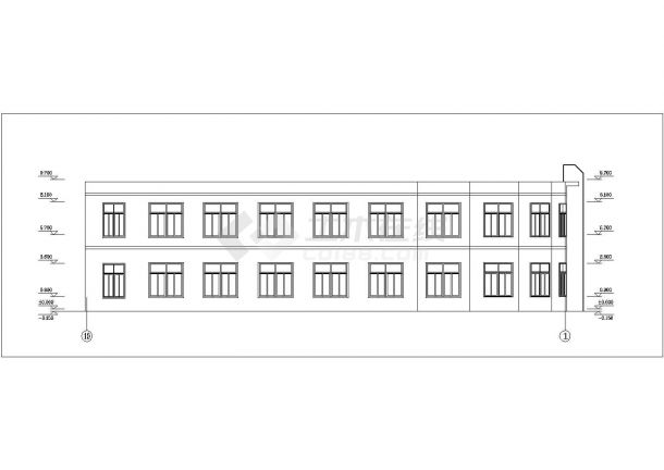 长春市某工厂750平米2层框架结构加工车间建筑设计CAD图纸-图一