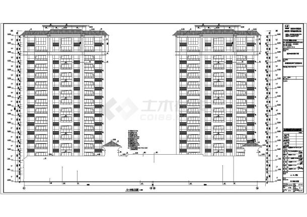 [贵州]高层框剪结构面砖外墙商用住宅建筑施工图（含多套方案）-图一
