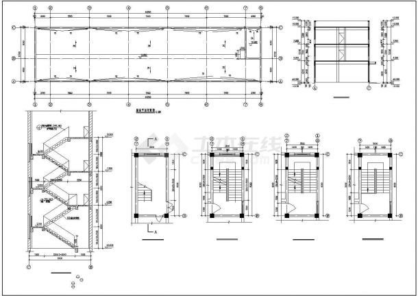 宁波市某工厂1450平米4层框架结构生产厂房建筑设计CAD图纸-图一