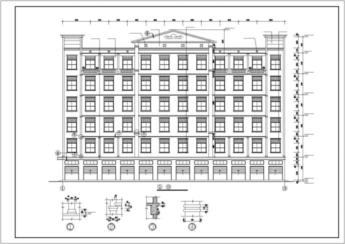 深圳某工业区6600平米6层框架结构加工厂房建筑设计CAD图纸_图1