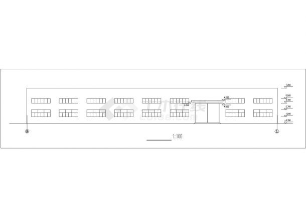 锦州某工厂2200平米单层轻钢结构生产车间厂房建筑设计CAD图纸-图二