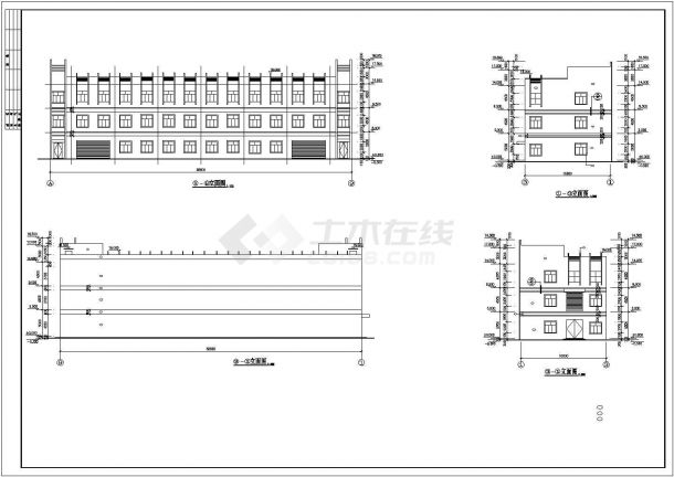 东莞市某工厂1700平米3层框架结构生产车间建筑设计CAD图纸-图二
