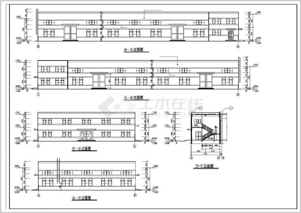温州市某服装厂小型2层框架结构生产厂房建筑设计CAD图纸-图二