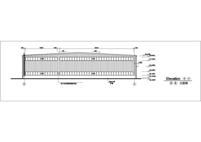 广安市某工厂1350平米单层轻钢结构生产车间建筑设计CAD图纸_图1