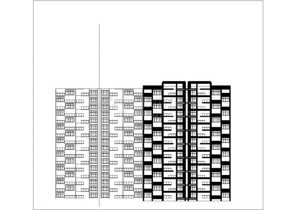 [上海]嘉定知名地产广场商住综合体高层住宅建筑施工图（CAD）-图二