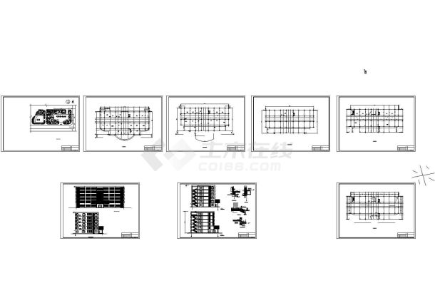 某公司地上六层框架结构办公楼（6600㎡）毕业设计cad全套建施图纸（含设计说明，含结构设计）-图二