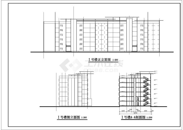 某地区多层住宅建筑cad施工设计图-图一