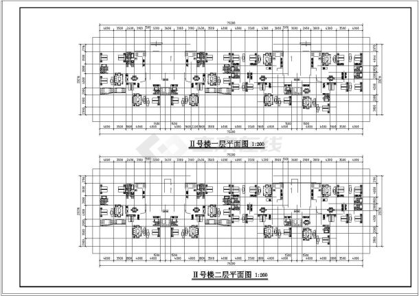 某地区多层住宅建筑cad施工设计图-图二