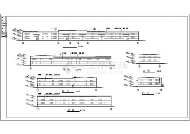 连云港某五金厂1950平米单层钢框架结构生产厂房建筑设计CAD图纸-图一