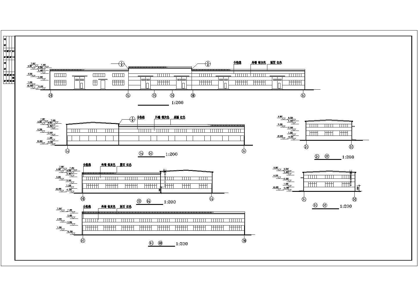 连云港某五金厂1950平米单层钢框架结构生产厂房建筑设计CAD图纸