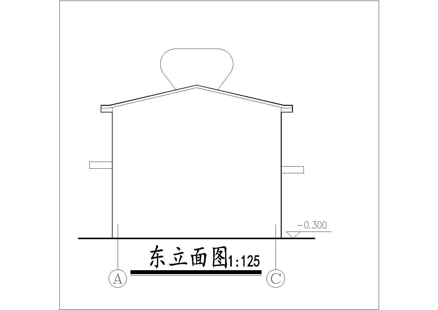 许昌市某食品厂小型单层砖混结构加工车间建筑设计CAD图纸