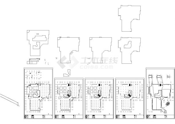 某四层大型综合性商场建筑施工图纸设计dwg-图二