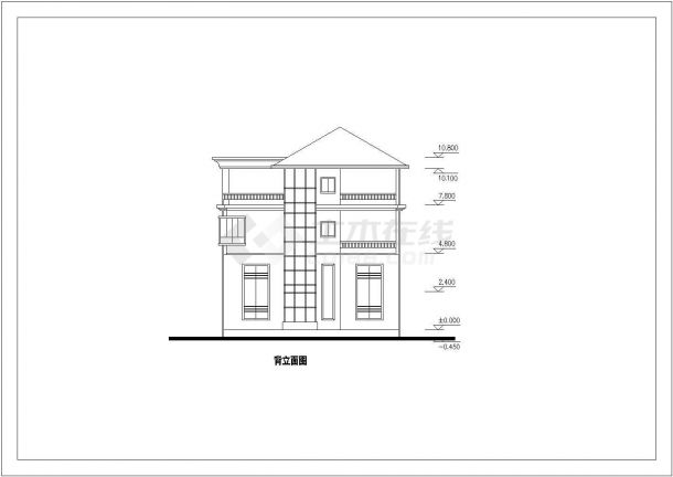 370平米三层砖混结构单体乡村别墅平立剖面设计CAD图纸（含夹层）-图一