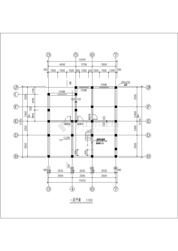 385平米4层砖混结构独栋别墅平立剖面设计CAD图纸（含阁楼）-图一