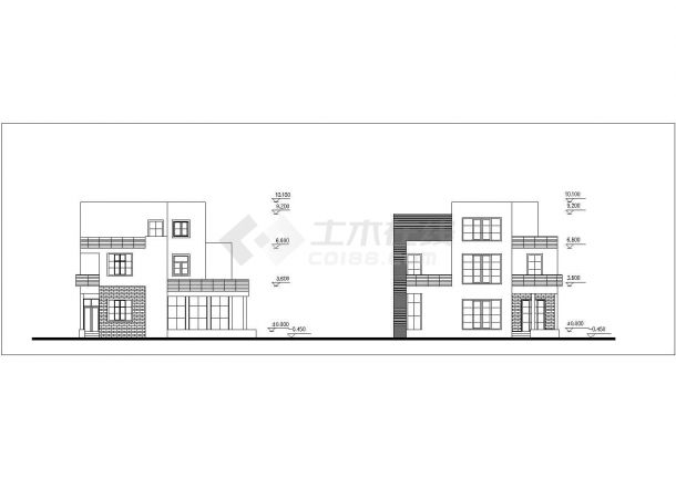 扬州某村镇317平米3层框混结构单体别墅平立剖面设计CAD图纸-图一
