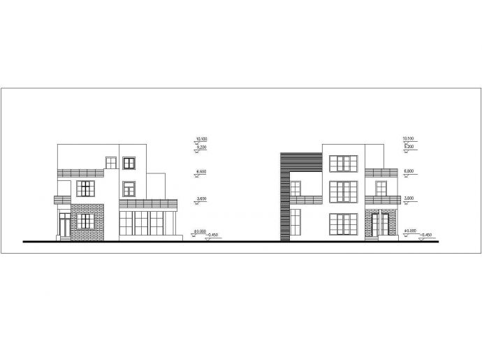 扬州某村镇317平米3层框混结构单体别墅平立剖面设计CAD图纸_图1