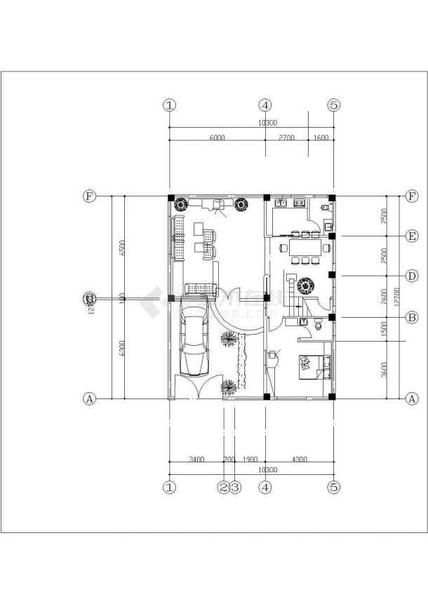 某现代化新村275平米3层砖混结构单体别墅平立面设计CAD图纸-图二