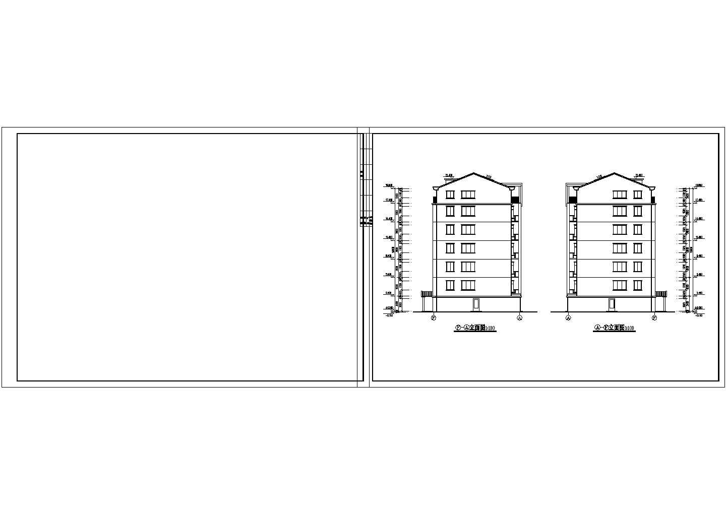 某地区单元式多层住宅楼建筑方案设计施工CAD图纸