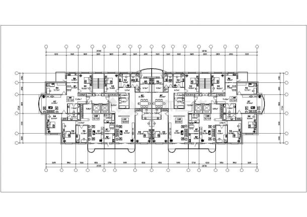 某地区高层商务住宅建筑户型方案设计施工CAD图纸-图二