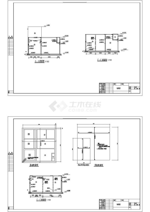 天津某医院污水处理工程全套图纸CAD设计施工图纸-图二