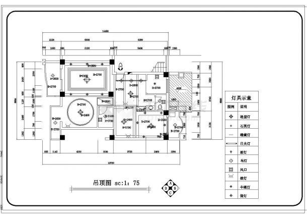 完整室内家装设计平面cad施工图（附原始户型图）-图一