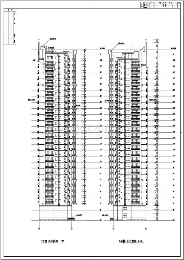 某高层居住楼建筑全套方案设计施工CAD图纸-图二