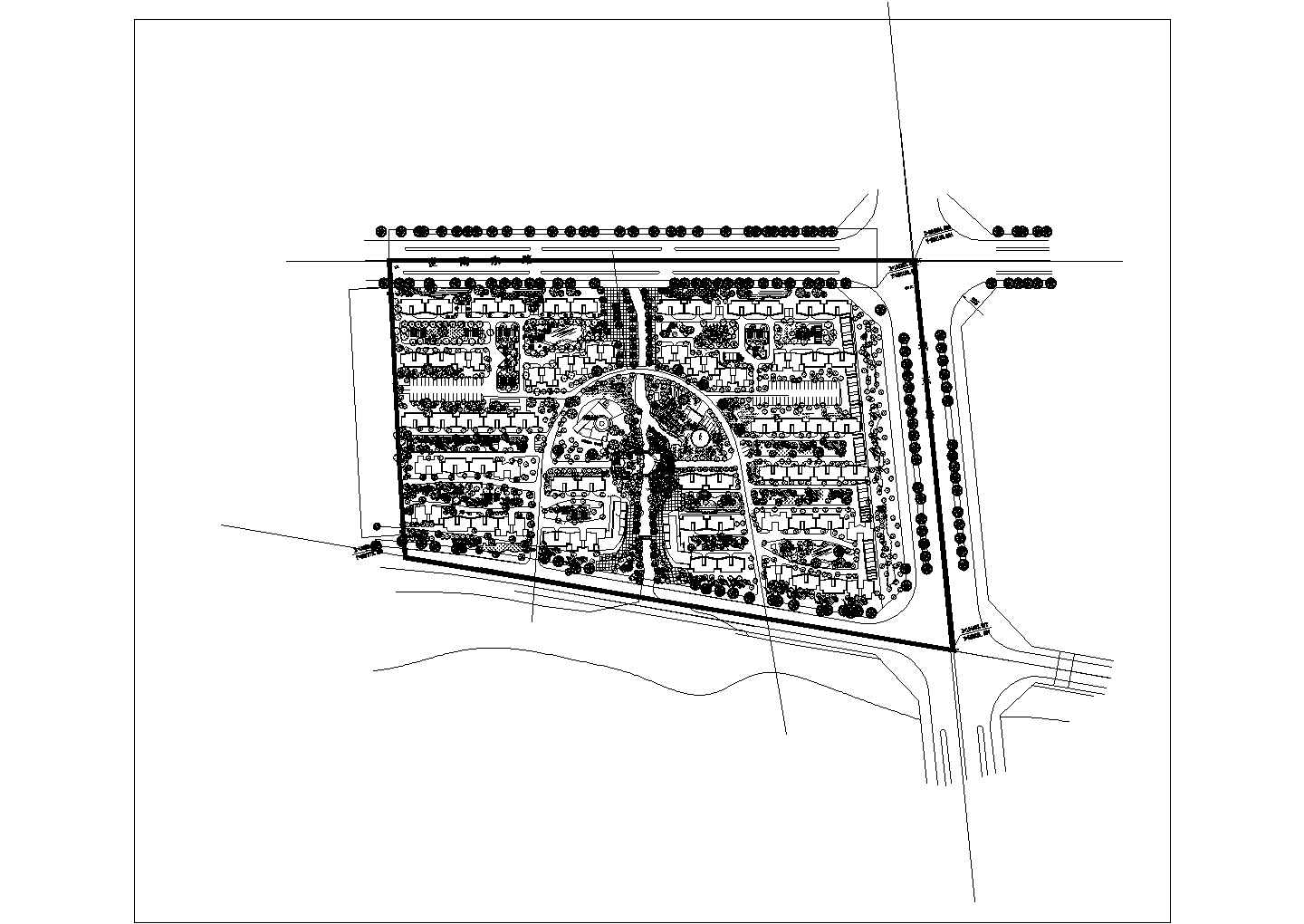 某城市小区建筑方案规划及景观设计施工CAD图纸