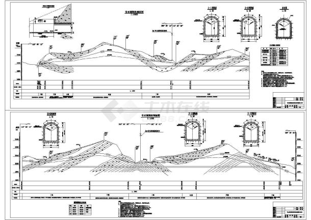 引水隧洞纵剖面及结构cad详图设计-图二