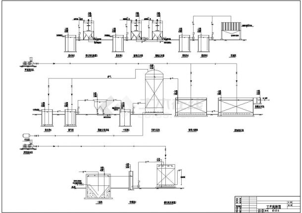 某地区制药厂污水设备工艺流程整套施工CAD图-图一